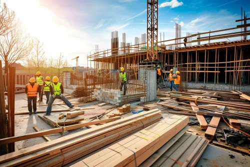 Couple étudiant des plans de financement pour agrandir leur maison avec un conseiller bancaire